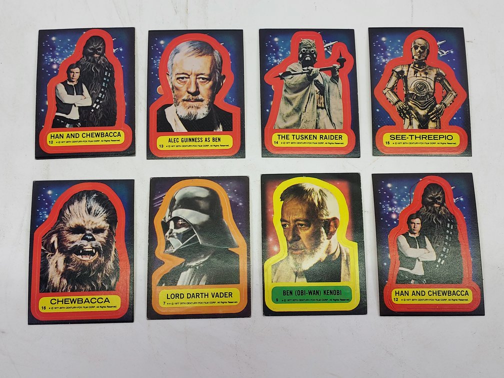 (8) Vintage 1977 Star Wars Stickers