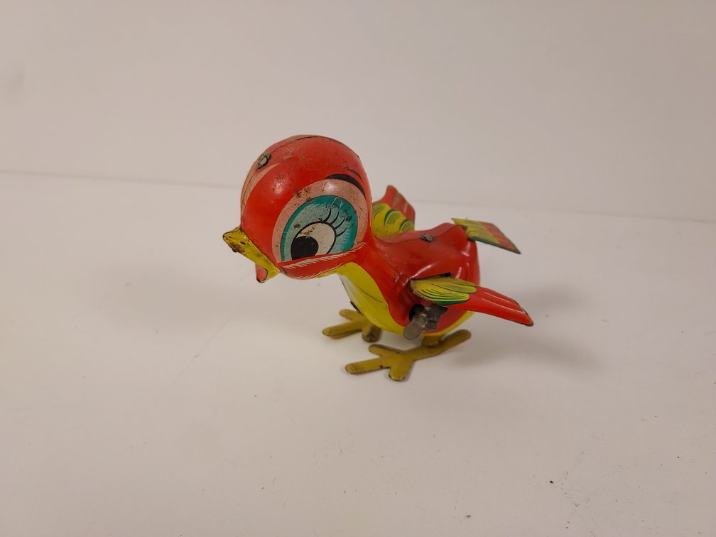 Wind-Up Hopping Bird Tin Lithograph Toy
