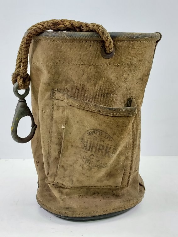 Vintage Buhrke Canvas Lineman's Tool Bucket Bag