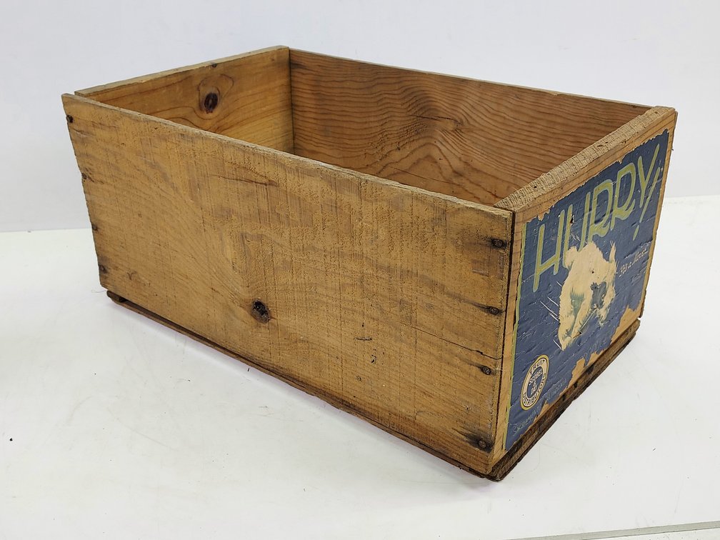 Vintage "Hurry! It's a Mover Produce" Wood Crate