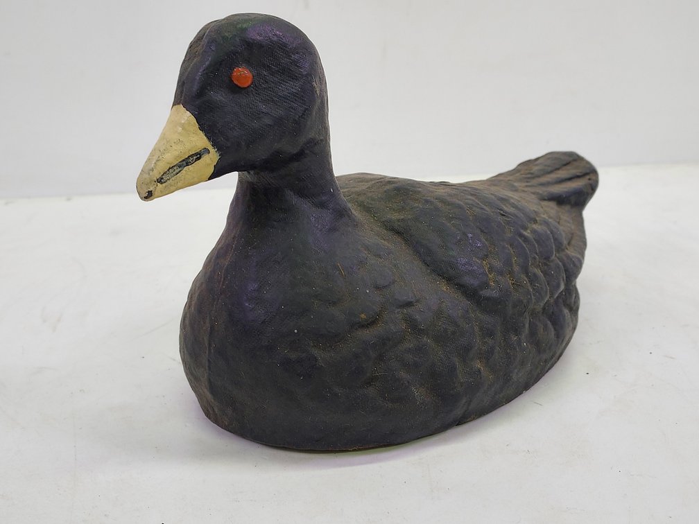 Vintage Stuffed Canvas Black Water Bird Decoy