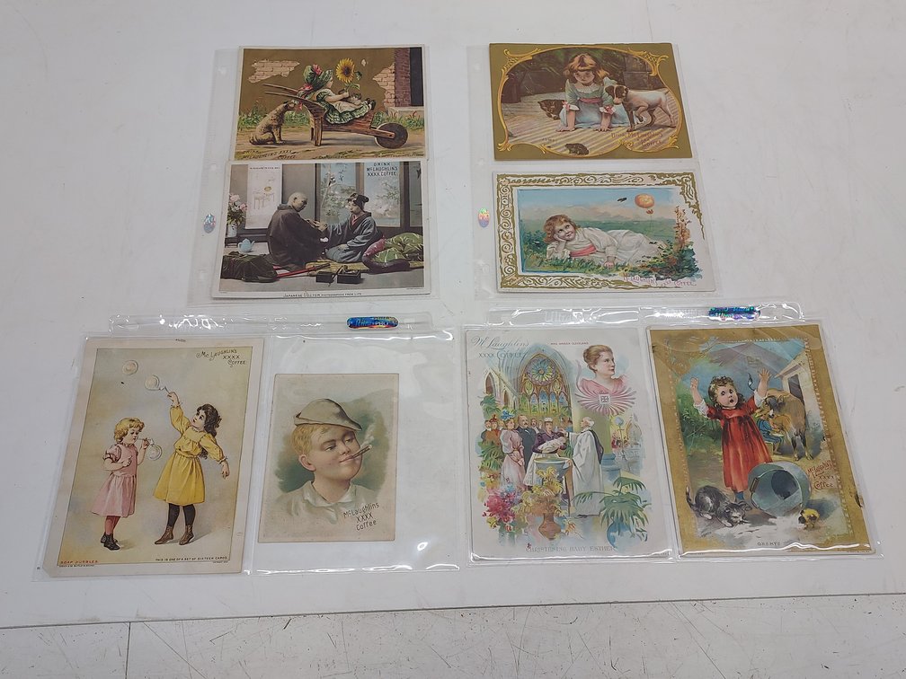 (8) Antique 1890's McLaughlin's XXXX Coffee Trade Cards
