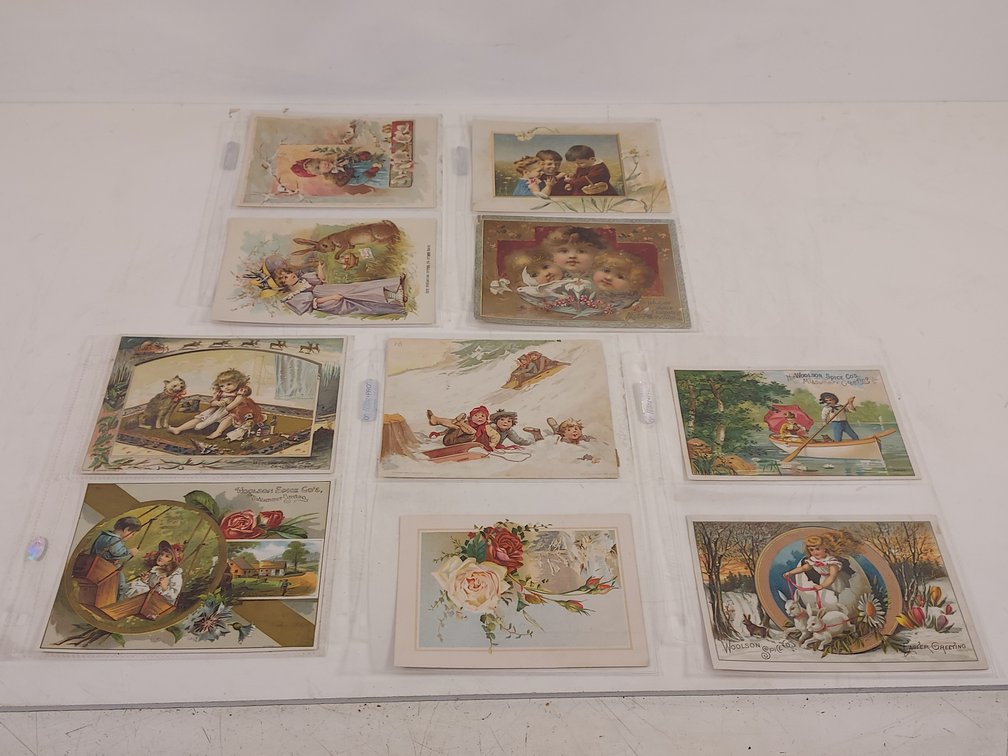 (10) Antique 1890's Woolson Spice Company Lion Coffee Trade Cards
