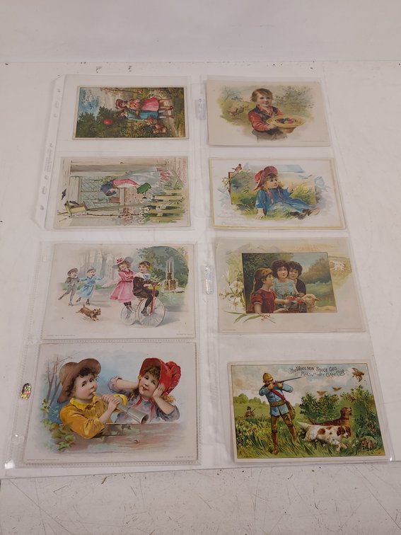 (9) Antique 1890's Woolson Spice Company Lion Coffee Trade Cards