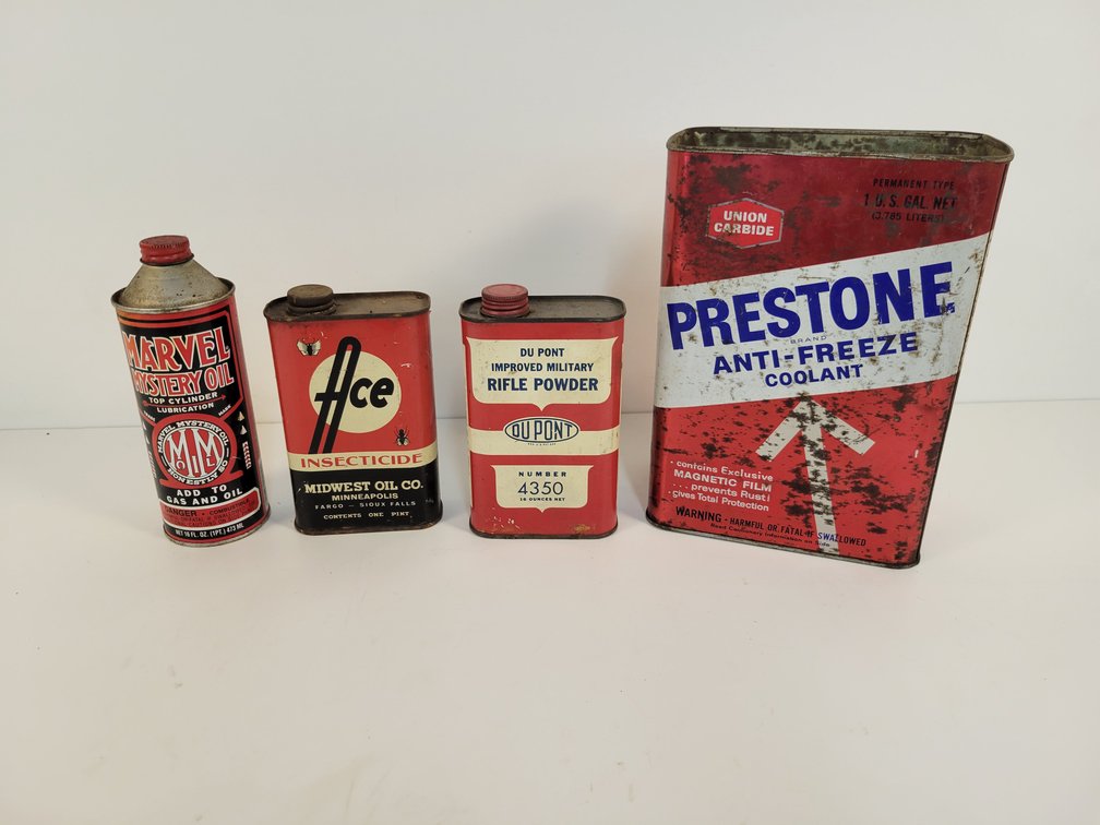 (4) Vintage Steel Cans