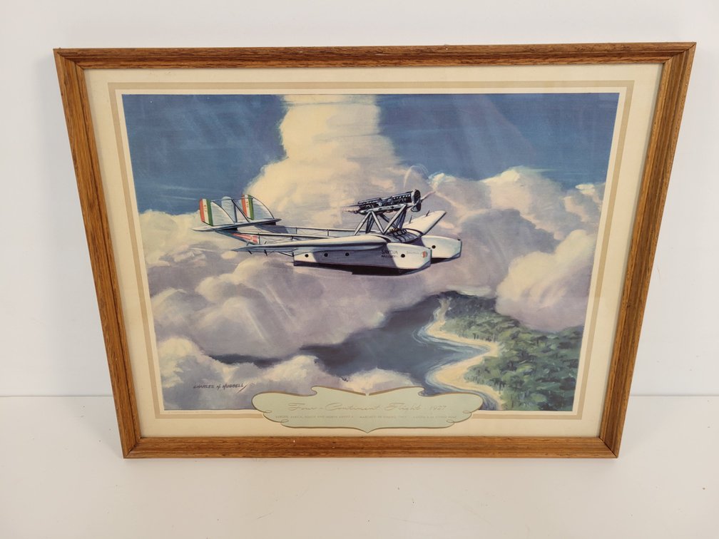 "Savoia S-55 Flying Boat" Charles H. Hubbell Framed Airplane Print