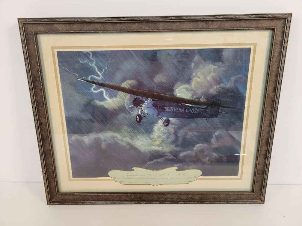 "Southern Cross" Charles H. Hubbell Framed Airplane Print