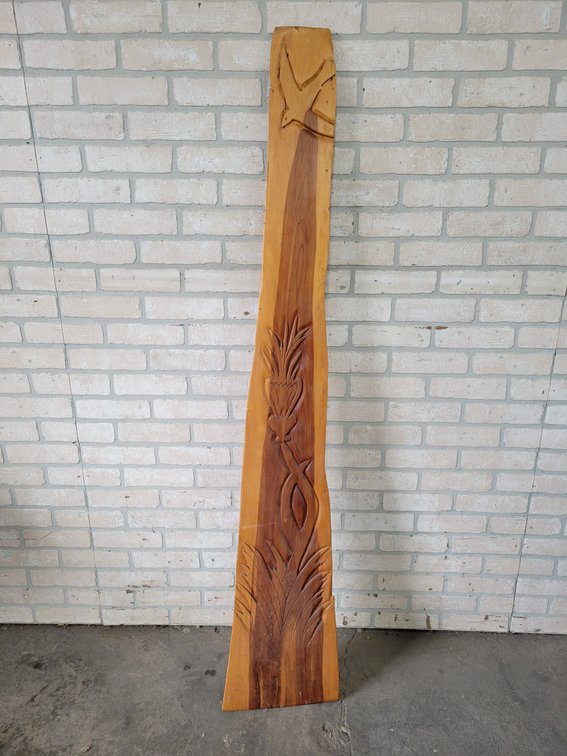 Hand-Carved Wood Wall Hanging