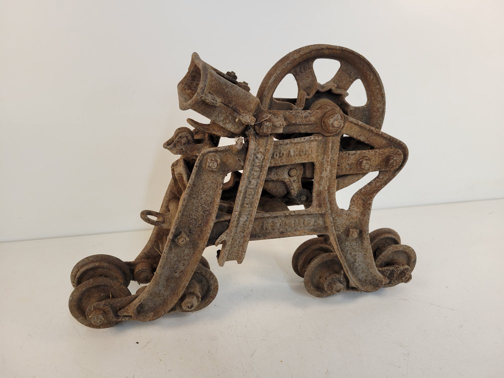 Antique Cast Iron Barn Trolley