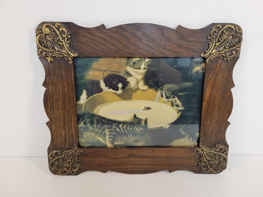 1934 Framed "Kitty & Mouse" Print