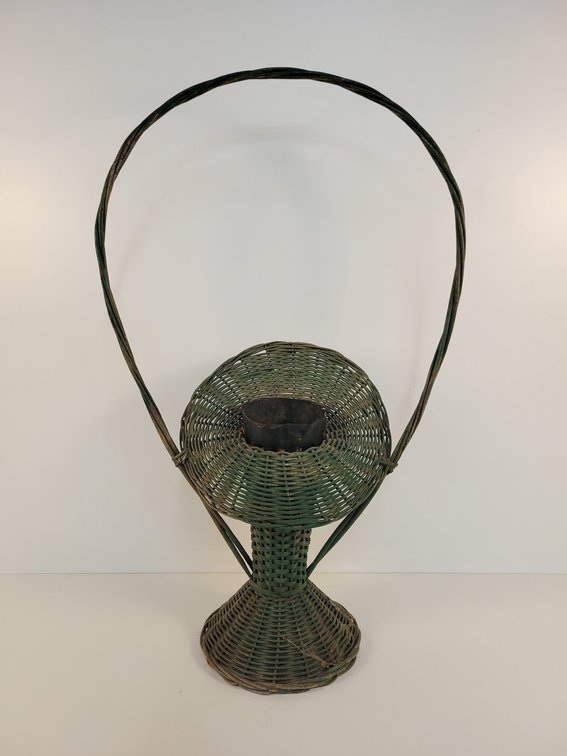 Vintage Funeral Wicker Flower Basket