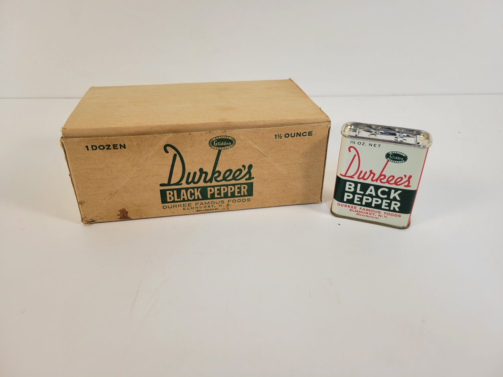 (12) New Durkee's Black Pepper Spice Tins in Original Box