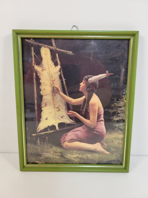 "Pocahontas" Vintage Framed Lithograph Print