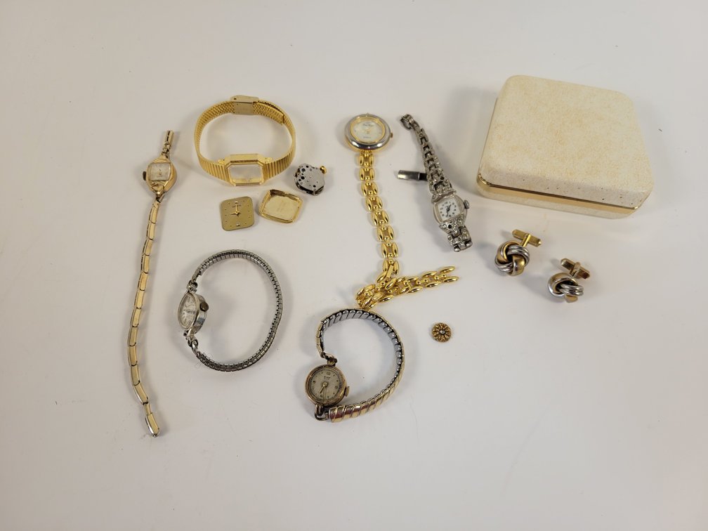 Vintage Ladies Watches, Parts, and Cufflinks