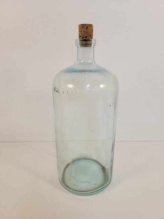 Vintage Glass 1-Gallon Bottle with Cork