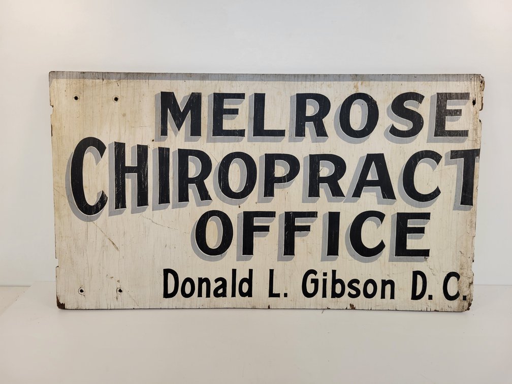 Hand-Painted "Melrose Chiropractic" Sign