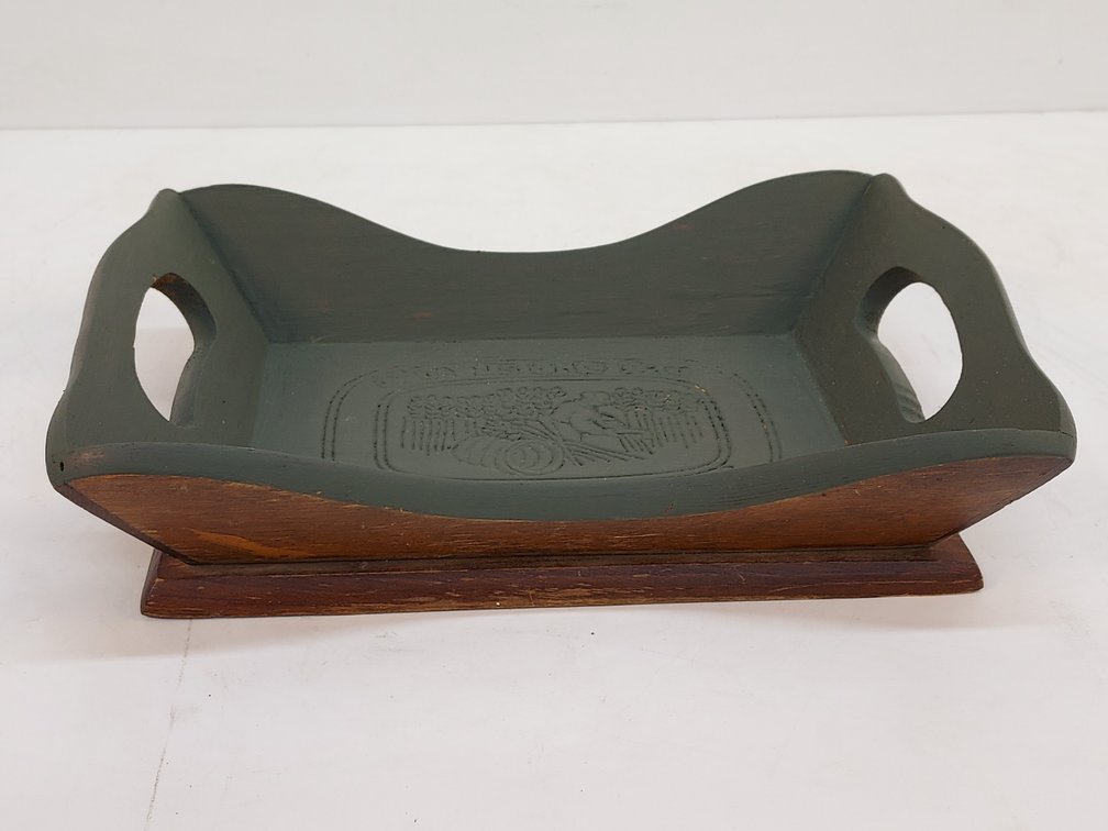 Vintage Hand-Carved Wood Bread Tray