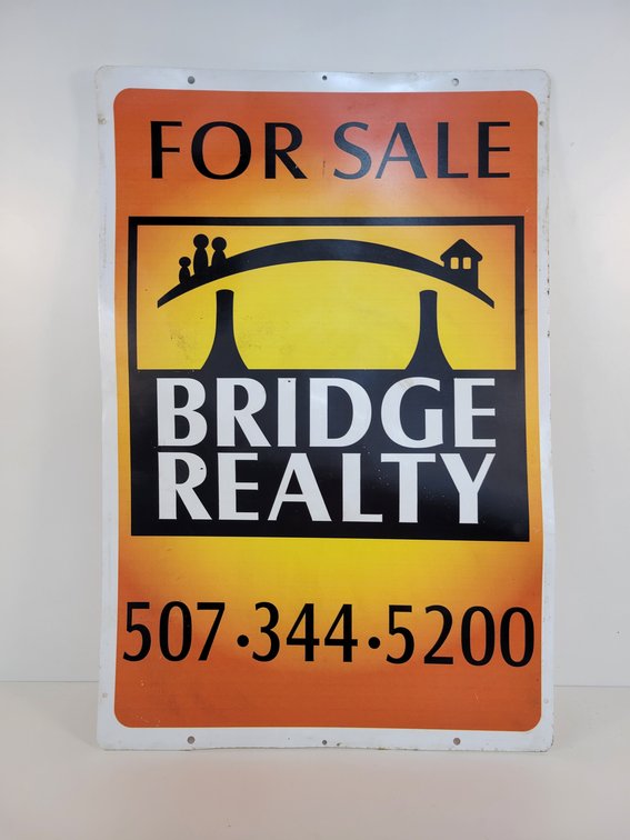 "Bridge Realty" Double-Sided Metal Sign