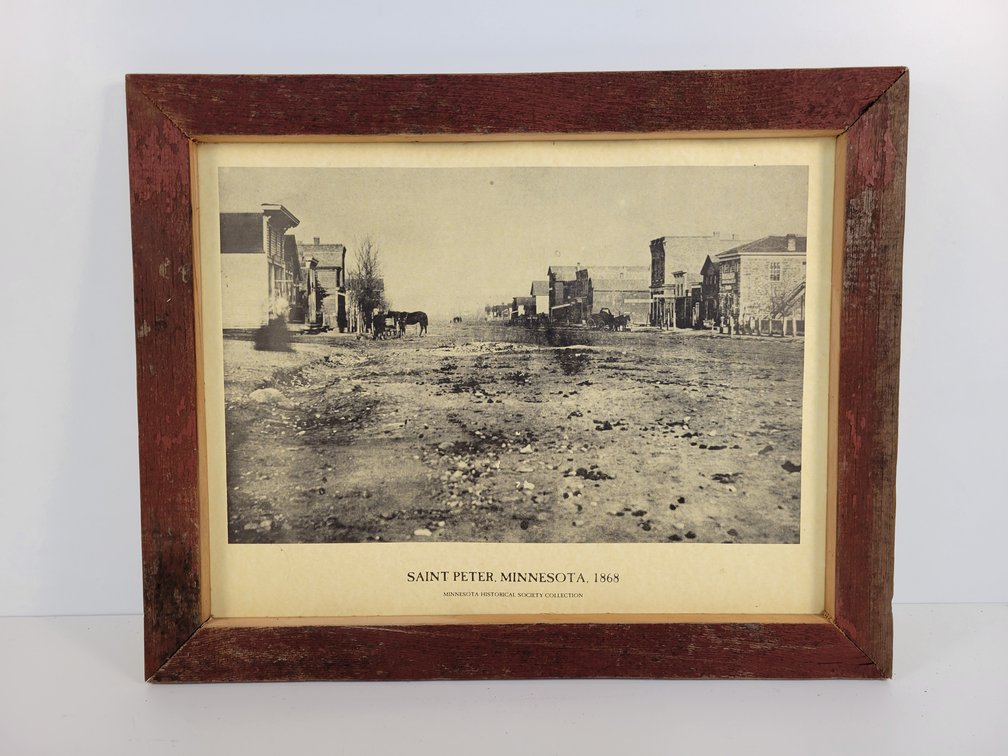 1868 St. Peter, MN Historical Society Print in Wood Frame