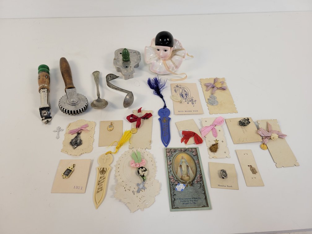 Vintage Religious Pendants, Santa Clause Cookie Cutter and More