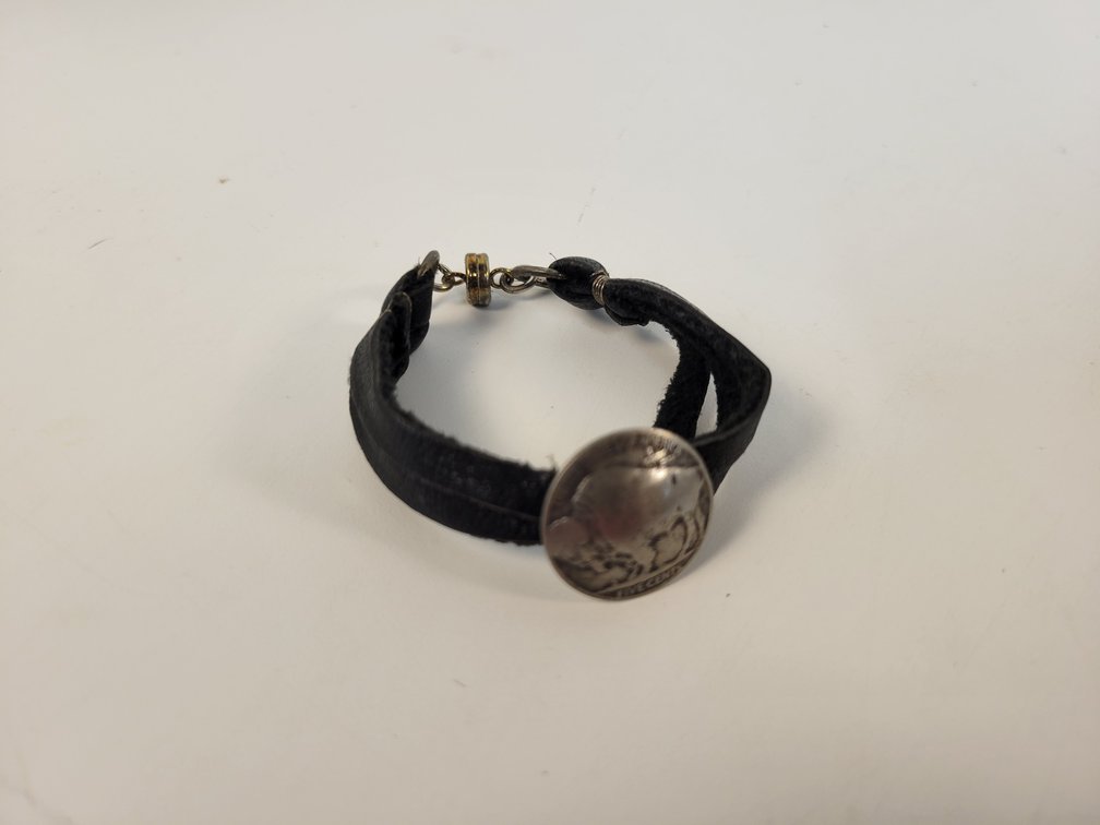 Buffalo Nickel Bracelet with Leather Band