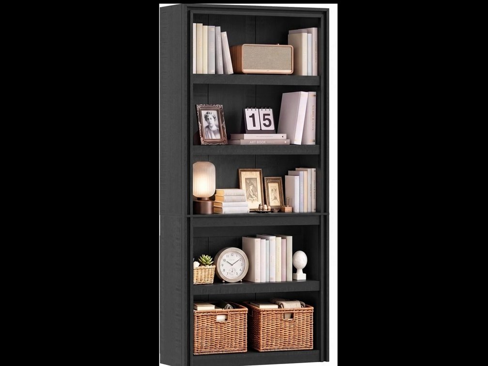 71 inch, 5 tier tall media shelf.