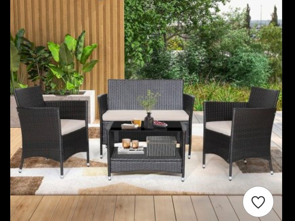 4 piece wicker, set
