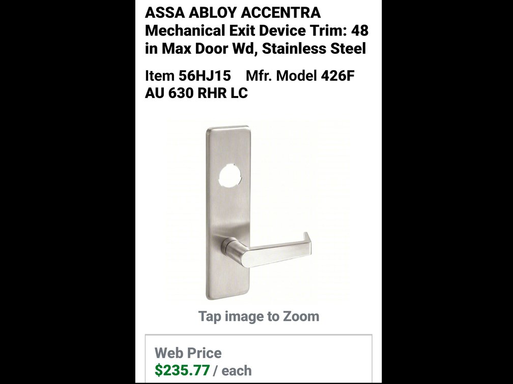 Mechanical exit device trim