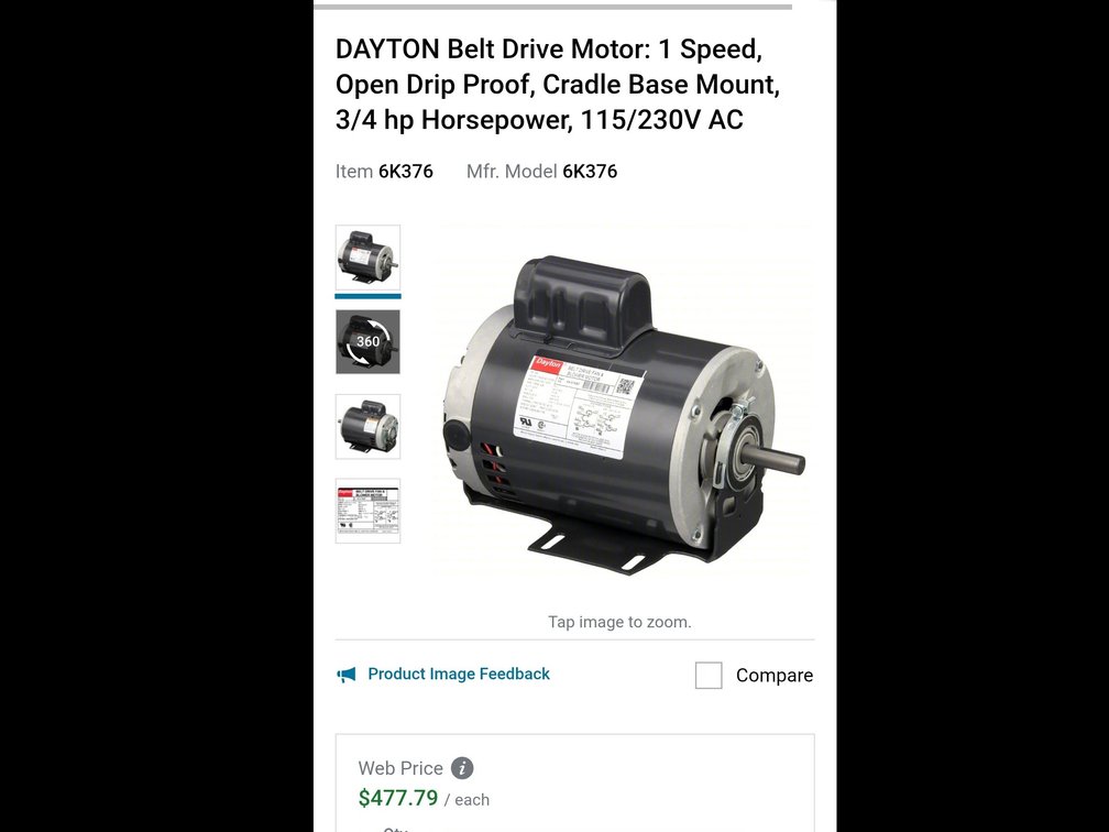 Dayton belt drive fan & blower motor