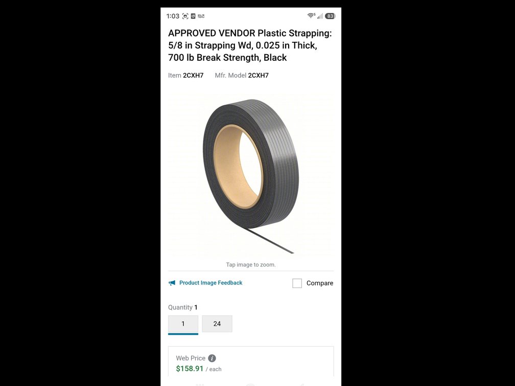 Roll of plastic strapping