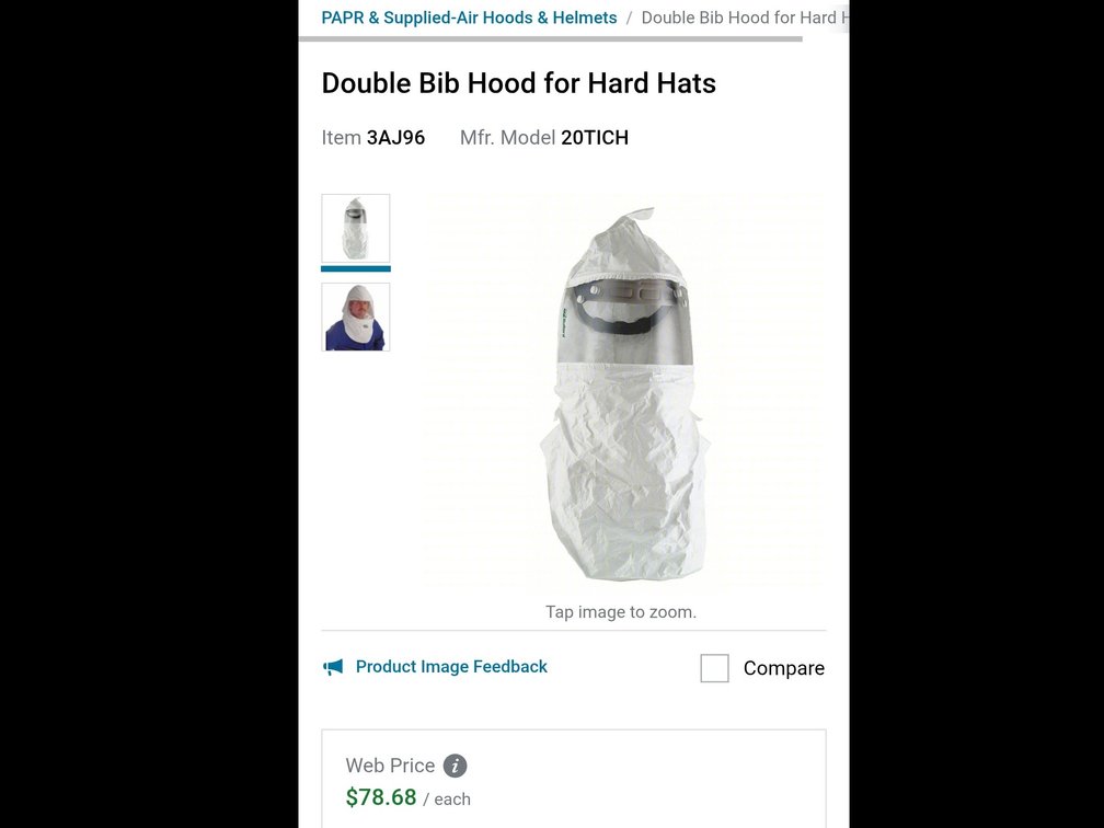 Lot of 2 double bib hoods for hard hats