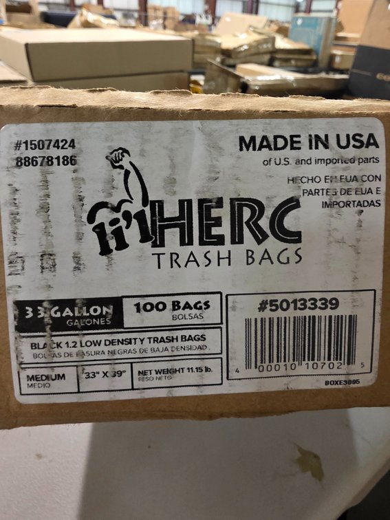 Box of 100 13gallon Lil Herc trash bags