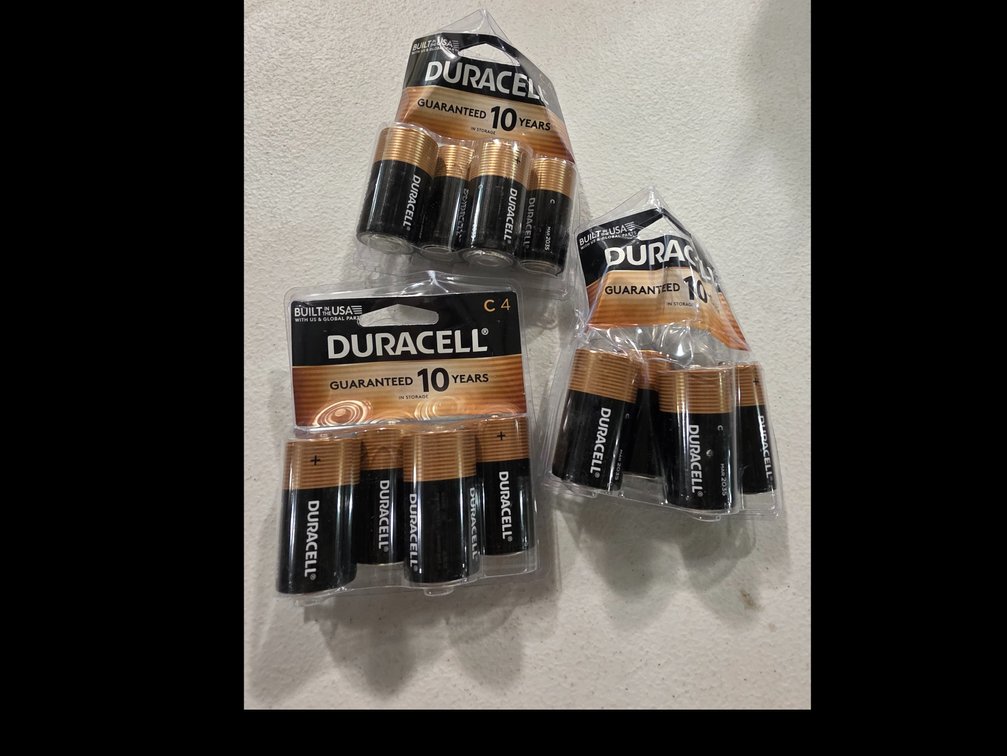 (3x) Duracell size C batteries 4pack