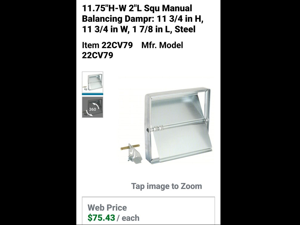 Square manual balancing damper