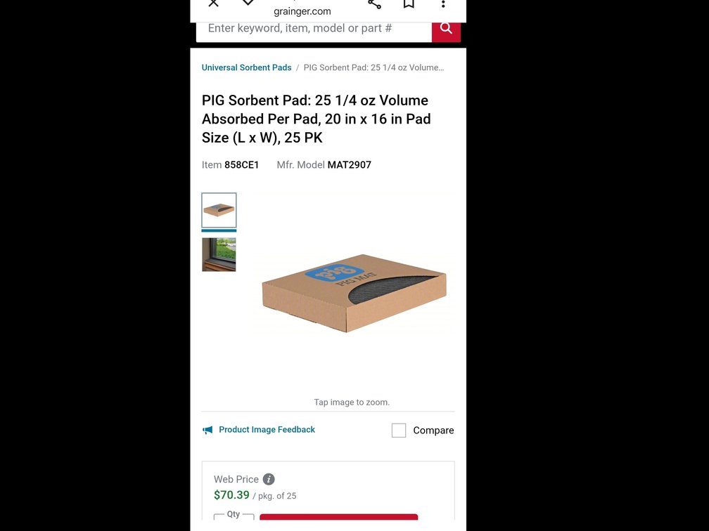 Box of 25 Pig Aborsbent mat pads