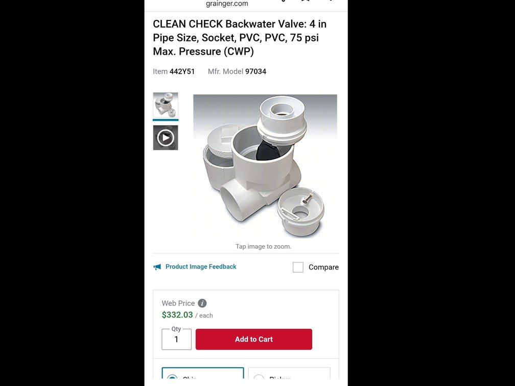 Clean Check Extendable Backwater Valve