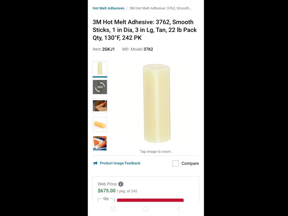 22 pound Box of 3M Hot Melt Adhesive Sticks