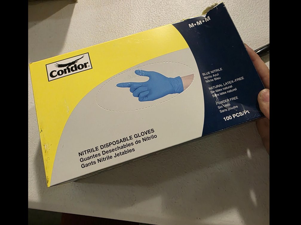 Box of 100 Condor nitrile disposable gloves size medium blue