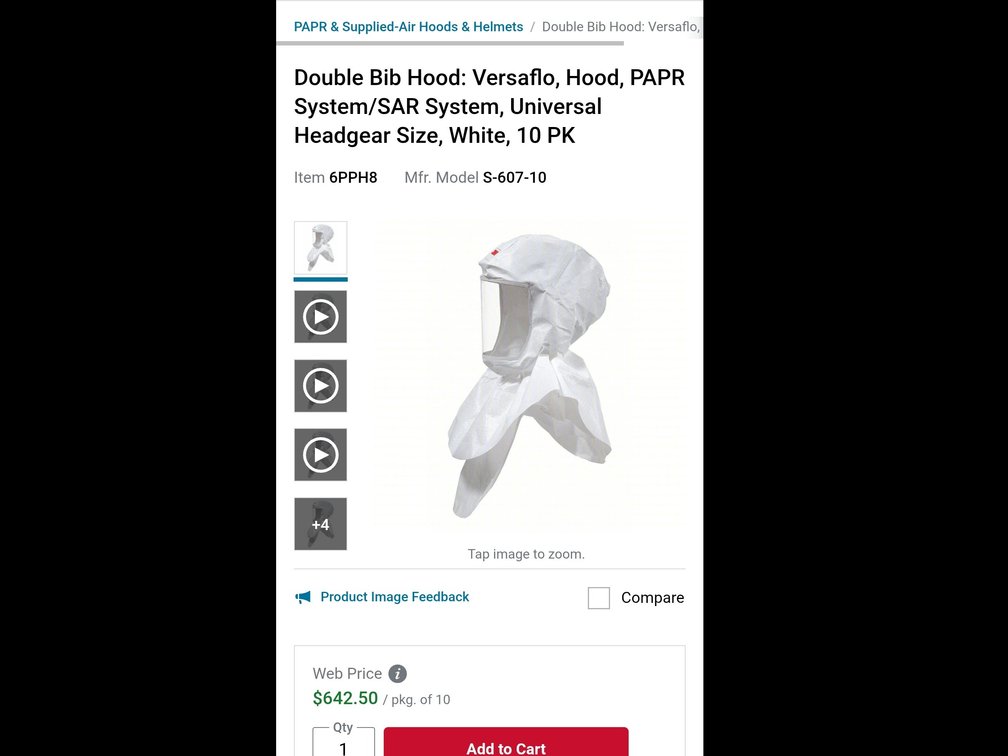 Case of 10 double bib hoods