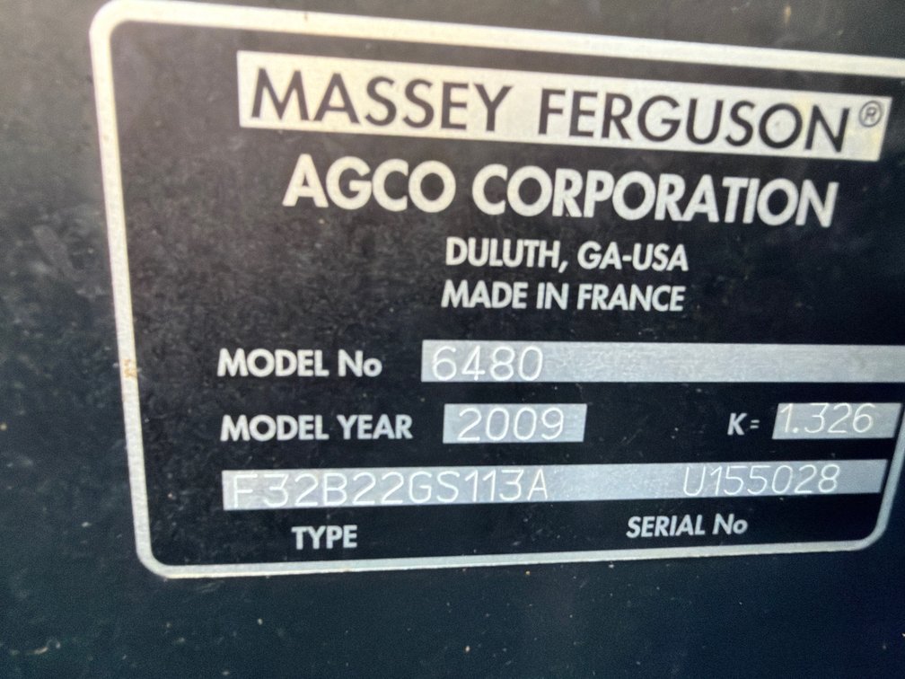 Image for 2009 Massey Ferguson 6480