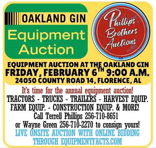 Image for RING #1: Equipment Auction At The Oakland Gin