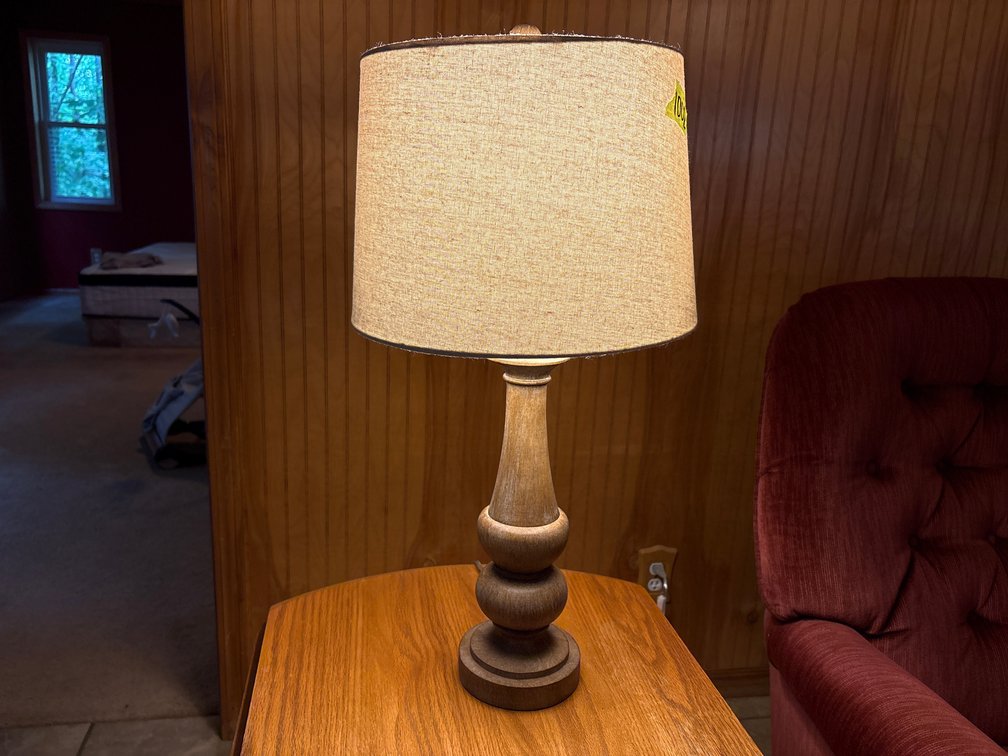 Table Lamp with Wood Base