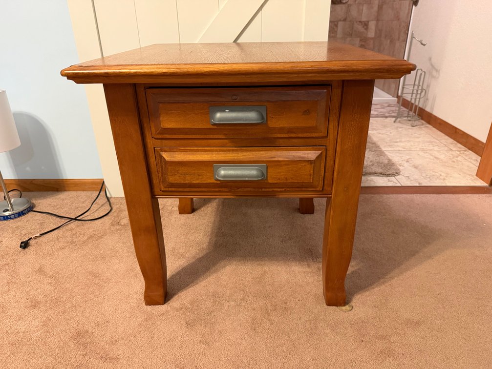 Wood end table
