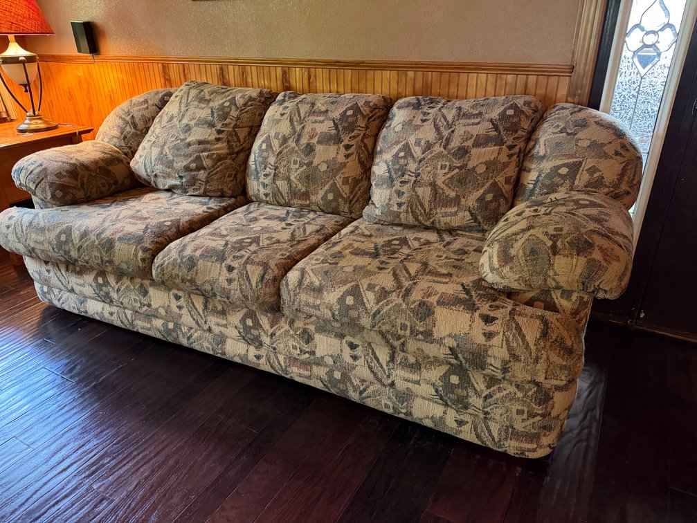 Cushioned couch