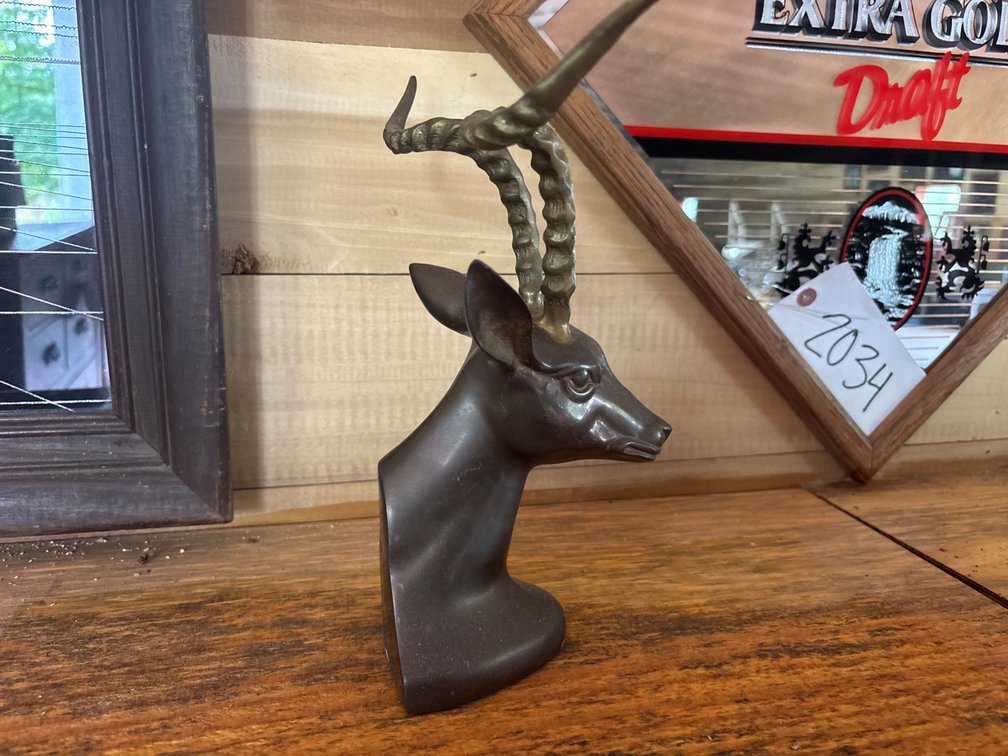 (2) Gazelle Head Book Ends