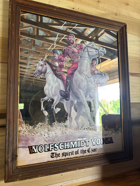 Wolfschmidt Vodka advertising mirror
