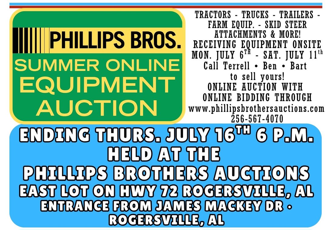 Image for Phillips Brothers July Online Equipment Auction At The 72 Lot In Rogersville, AL