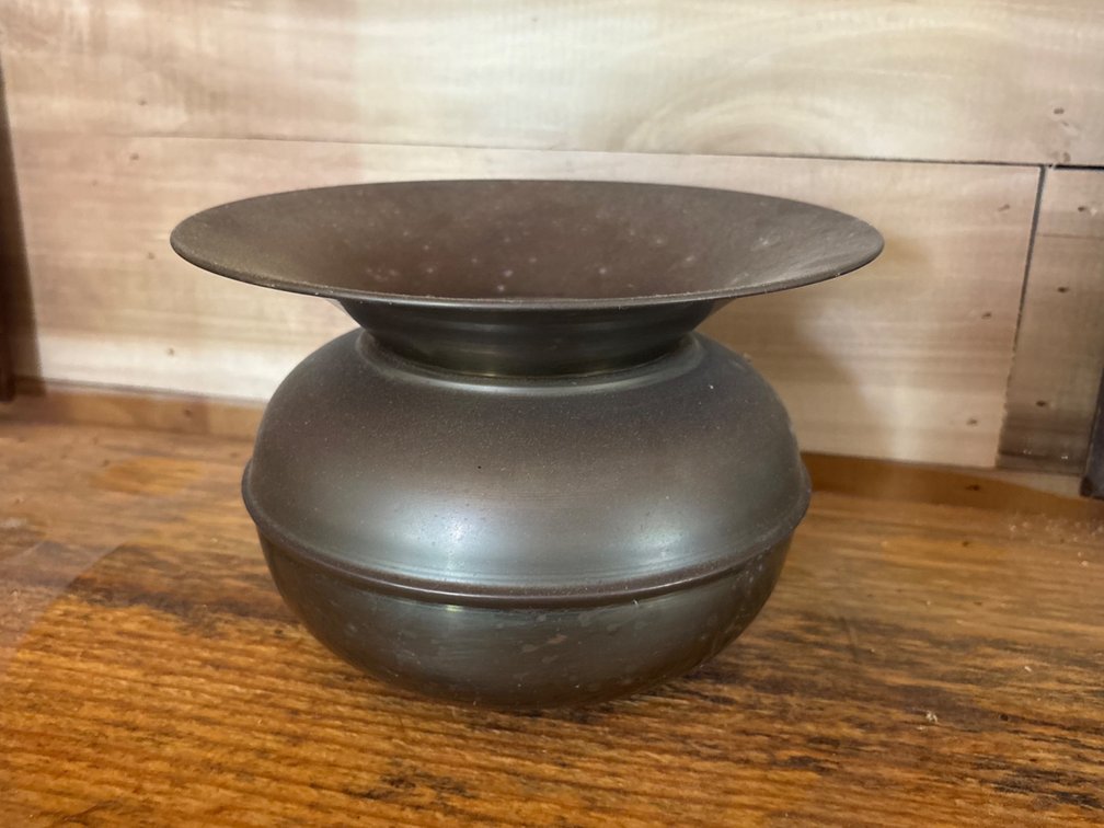 Metal Spitoon Type Vase