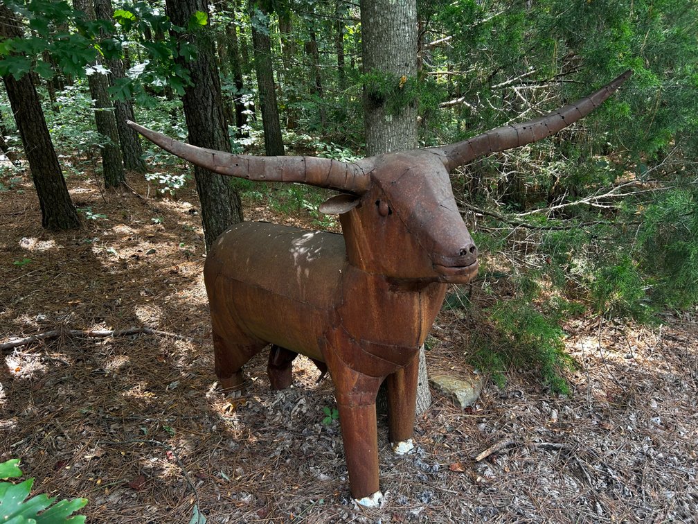 Large metal bull decoration