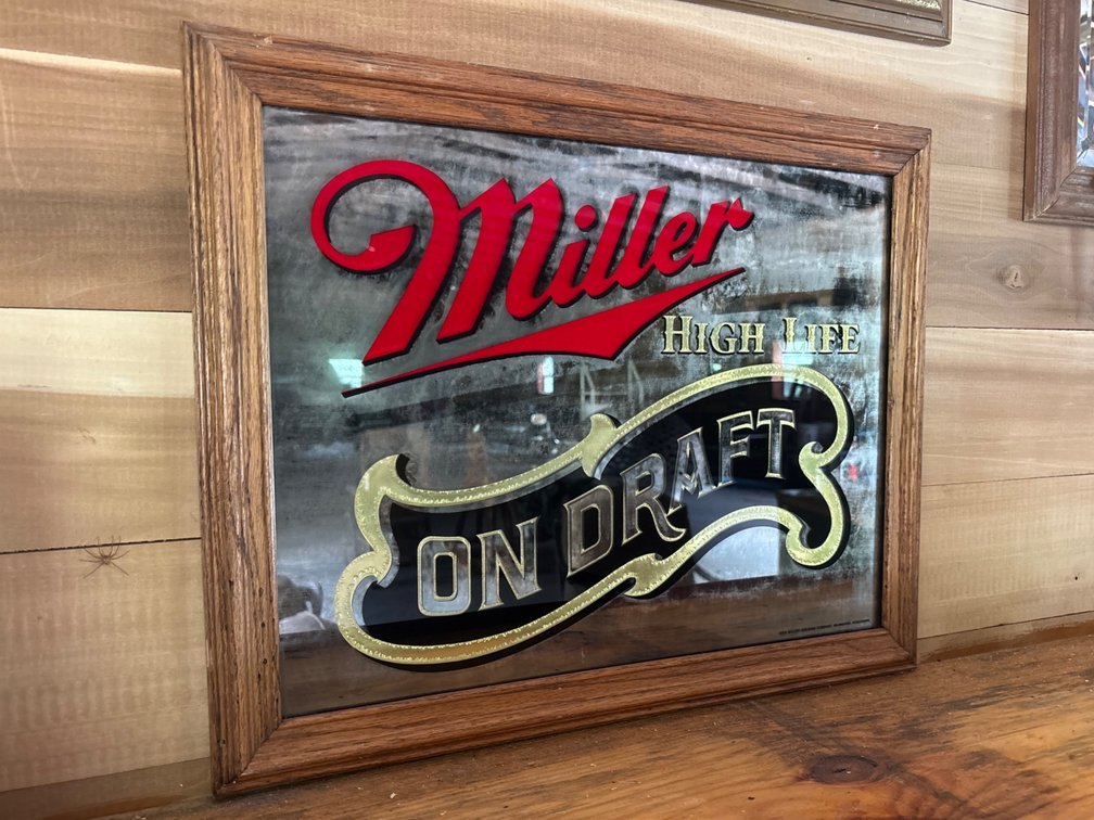 Miller High Life “on draft” advertising mirror